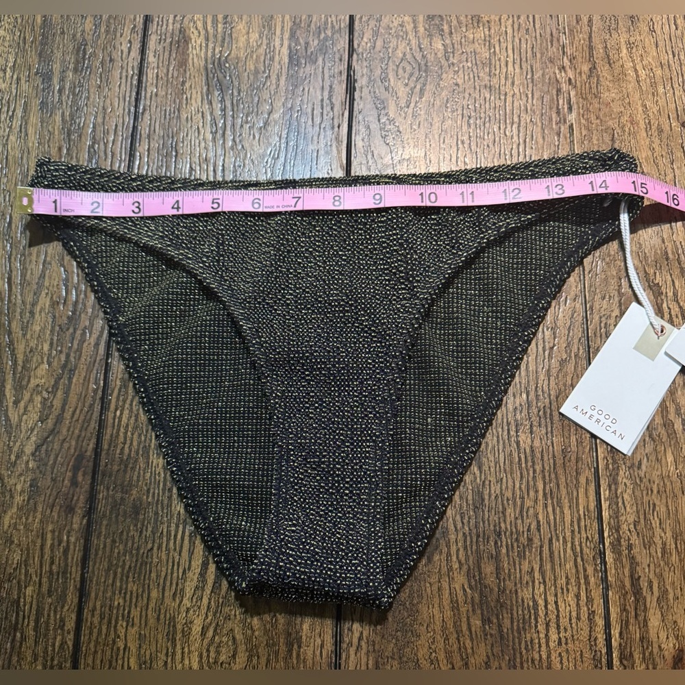 Good American Always Fits Bikini Bottom. Glittery Black & Gold SZ XL NWT - Picture 6 of 8